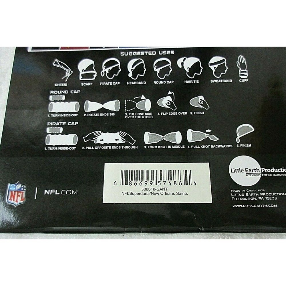 New Orleans Saints NFL Multi Purpose Team SuperDana Neck Gaiter Logo Scarf NWT - Picture 4 of 4